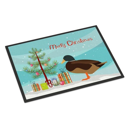 Carolines Treasures Silver Bantam Duck Christmas Indoor or Outdoor Mat - 18 x 27 in. BB9234MAT